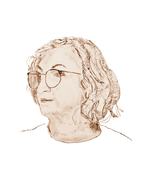 Porträt-Zeichnung CF, gezeichnet von Henriette Simon