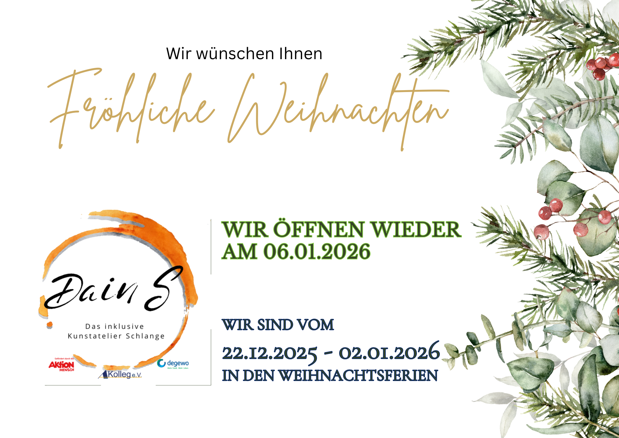 Frohe Weihnachten 2025