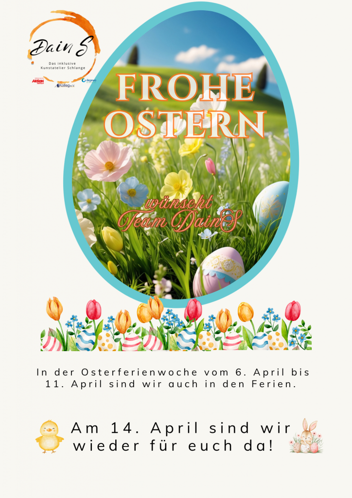 Ostereimit Ostergrüße n und Öffnung am 14.April